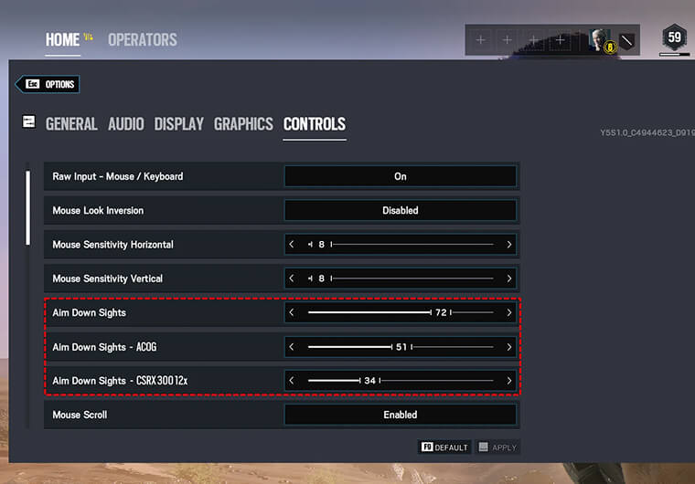 Best ADS sensitivity for Rainbow Six Siege